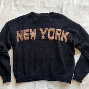 Missguided Black and Tan 'New York' Sweater